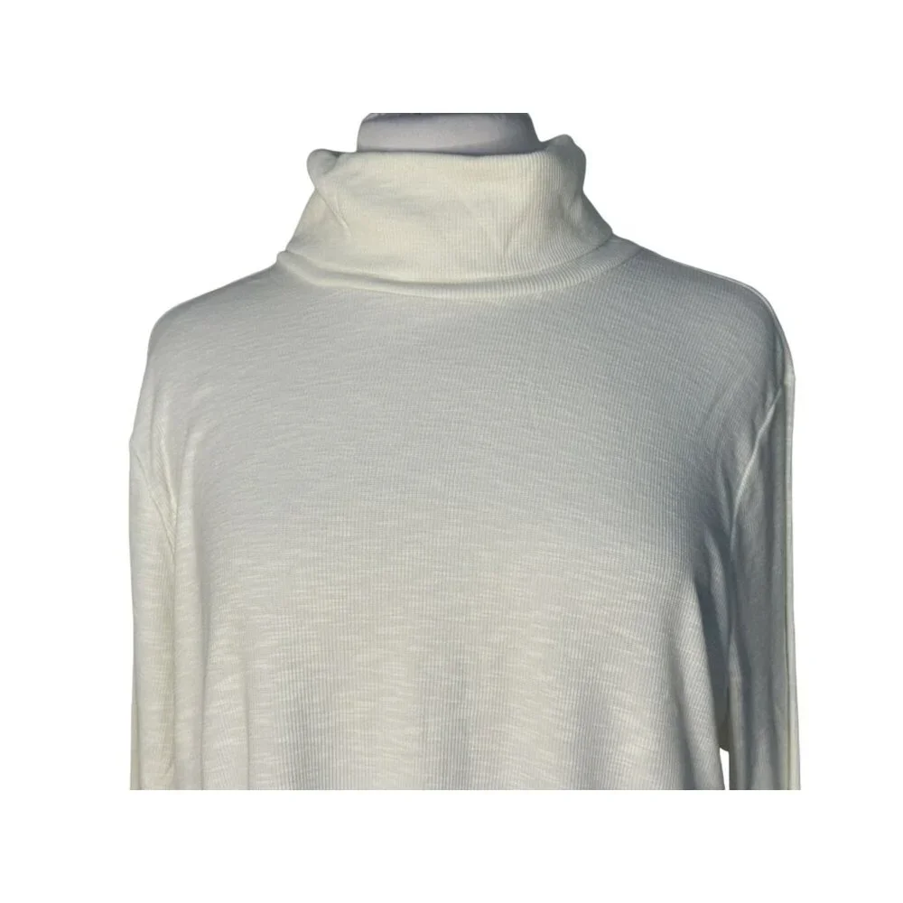GAP Womens Essential Rib Off White Turtleneck Pullover Long Sleeve Top XXL - Picture 3 of 8